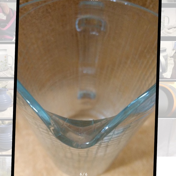 Clear Glass Basket Weave Design Water/Martini Pitcher 7.5” Tall - Picture 6 of 6